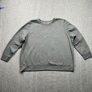 Just My Size Sweatshirt Womens 2X Gray Fleece Crewneck Long Sleeve Pullover